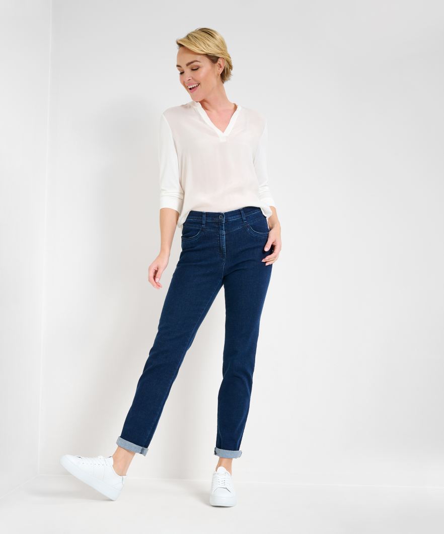 RAPHAELA Laura: Pantaloni Donna In Super Dynamic Cotton Pigment, Modello 5 Tasche - copertina